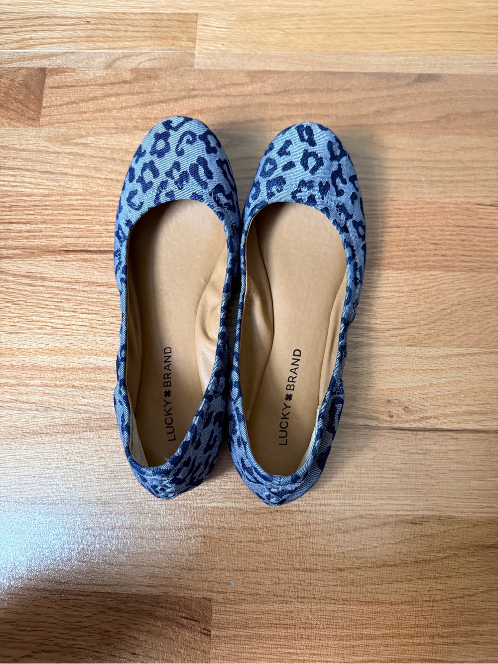 Lucky Brand Blue Leopard Print Ballet Flats—NWOT